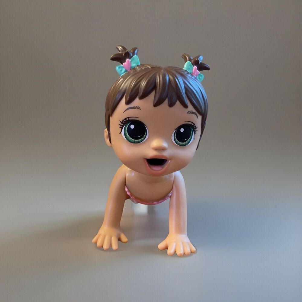 Baby Alive Doll Crawling Caucasian Brunette 2021 Eats Poops